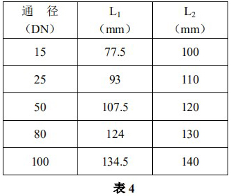 液氯流量計尺寸對照表二