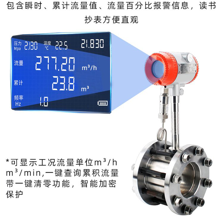 氣體蒸汽流量計液晶顯示圖